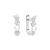 Cercei argint cu perle naturale albe și cristale, cu tortițe DiAmanti SK25474EL_W-G Cercei argint cu perle naturale albe și cristale, cu tortițe DiAmanti SK25474EL_W-G